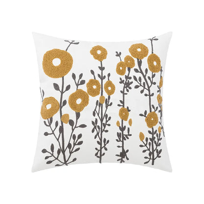 Decorbites™ Daisy Gelb Blumen Geometrisches Kissenbezug - Weiches Gemütliches Stickerei für das Wohnzimmer