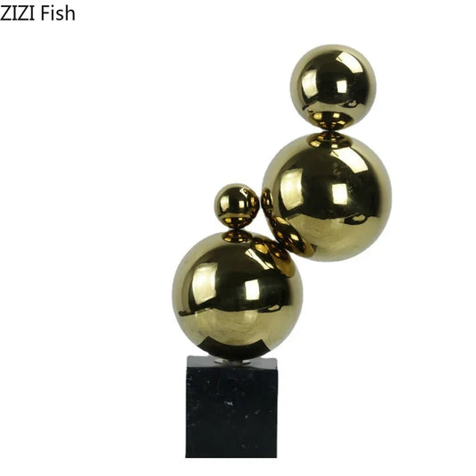 Decorbites™ Goldene Bälle Geometrische Metallskulptur Raum Schreibtisch Dekoration Ornamente