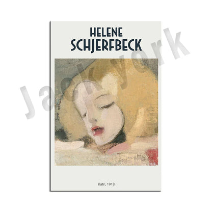 Decorbites™ Abstract Vintage-Ausstellungsplakat-Set - Helene Schjerfbeck, Zirkusmädchen, Blondes Mädchen