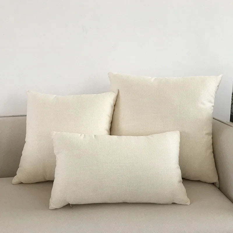 Decorbites™ Elfenbein-Sofakissenbezug 30x50cm 40x40cm 45x45cm 50x50cm 60x60cm Uni-Farbe
