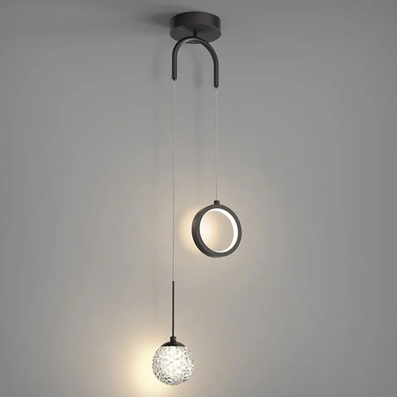 DecorBites™ Gold Ring LED Pendant Light for Luxury Ceiling Decor