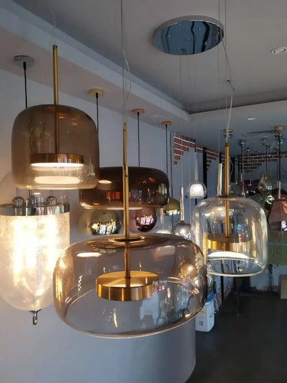 Nordisches Restaurant-Pendant-Licht, modernes Luxus-Bar-Tresen, Café-Nachttisch-Einzelkopf-Glas-Kunst-Lichtarmatur