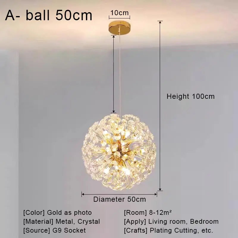 DecorBites™ Crystal LED Ceiling Pendant Chandelier for Home Decoration and Lighting