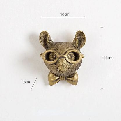 Decorbites™ Golden Deer Head Wall Hook: Antikes Bronzefarbenes Harz-Tieranhänger für Stilvolle Wanddekoration