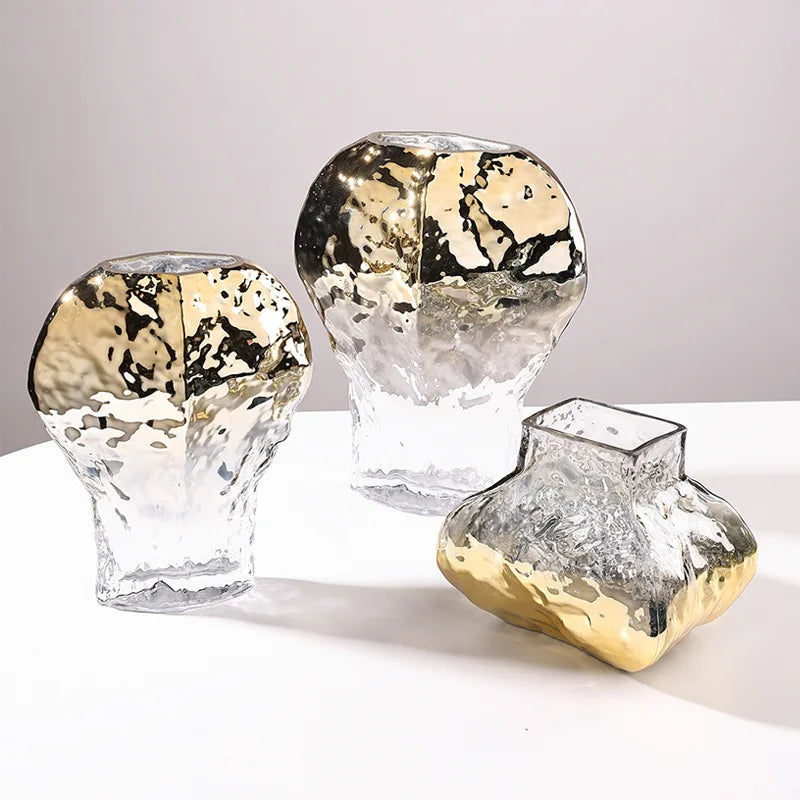 Decorbites™ Golden Geometrische Glasvase Hydroponik-Terrarium Heimdekoration-Zubehör