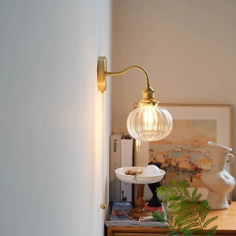 Green Glass Wall Light