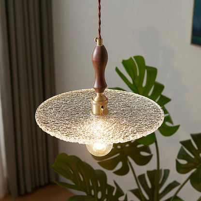 Decorbites™ Cullet-Glas-LED-Hängeleuchte mit Walnuss-Kupfer-Design für Wohn- und Esszimmer