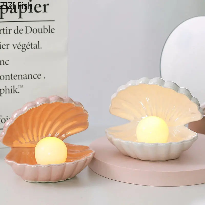 Decorbites™ Traumpalperlen-Keramiklampe Schreibtischdekoration Moderne Heimdekoration Ornamente Muschelaufbewahrungsbox