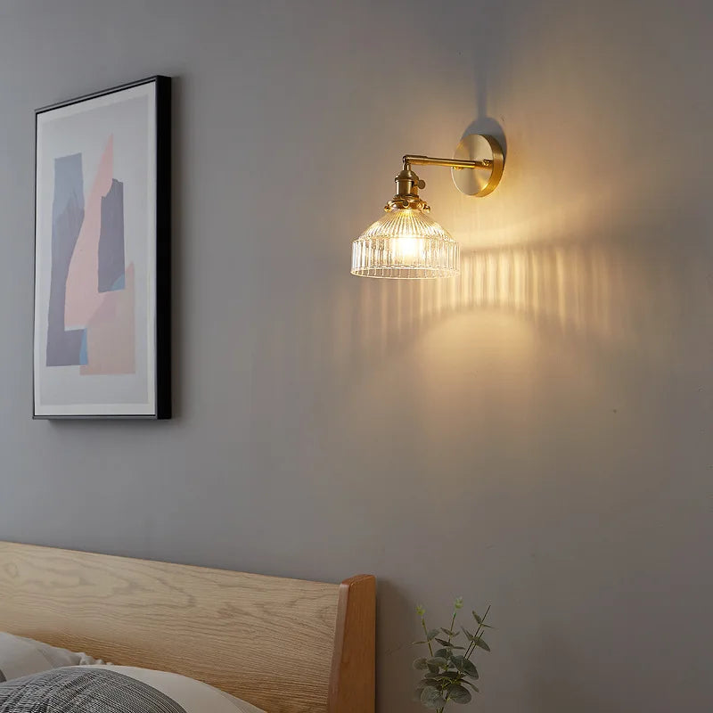 Decorbites™ Klar-Glas-LED-Wandlampe mit Kupfer-Zugschalter Moderne Wandlampe