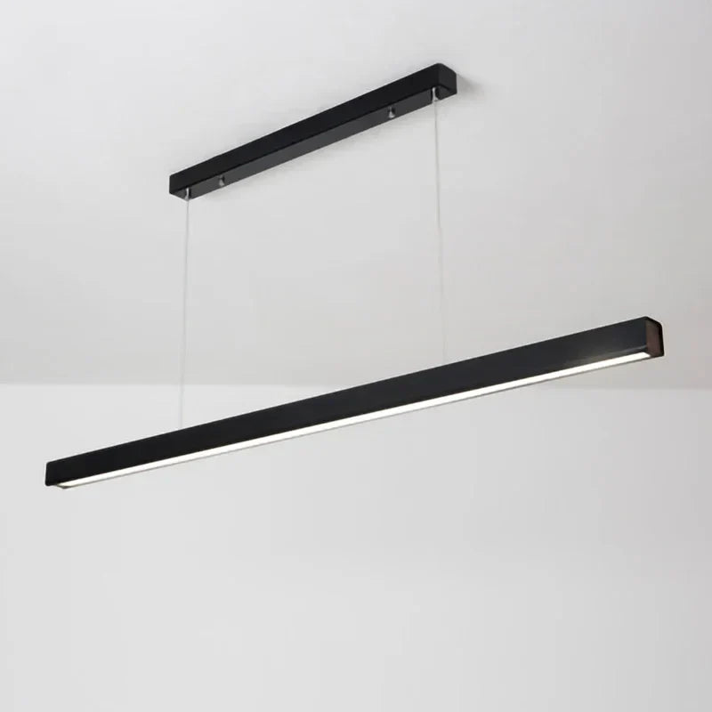 Decorbites™ LED Lineare Pendelleuchte - Weiß Schwarz Holzfinish - Lange Hängelampe für Büro