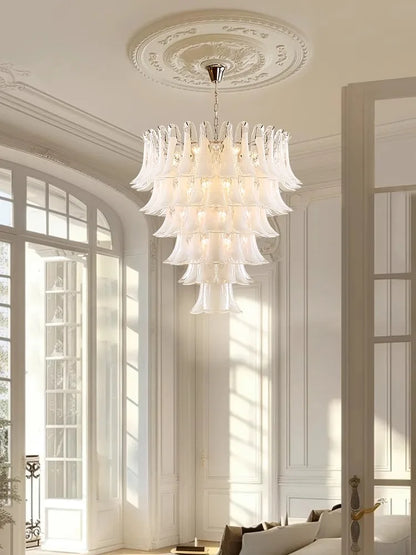 DecorBites™ French White Glass Pendant Lights: Luxury LED Hanging Lamps for Living & Dining Rooms