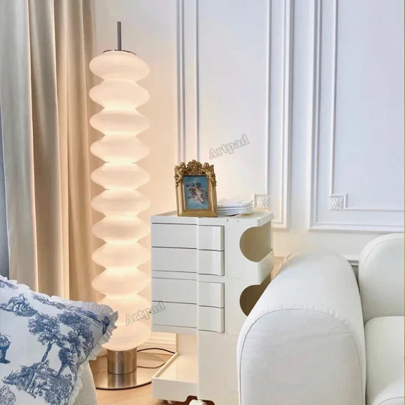 Decorbites™ Kürbisglas Stehlampe: Nordisches Design LED Nachttischlampe für Schlafzimmer und Wohnzimmer