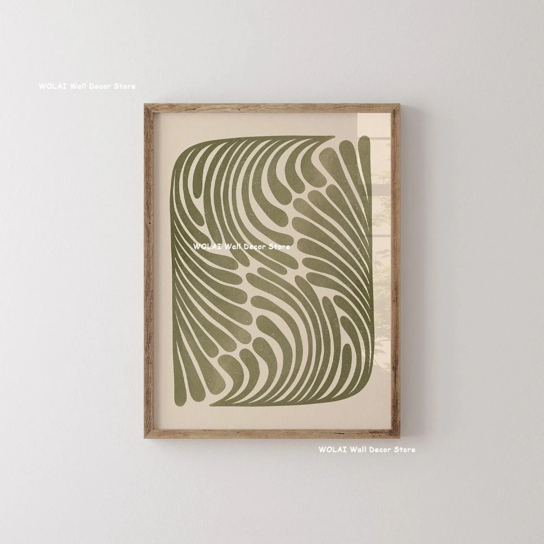 Abstract Moody Plant Art Canvas Print Mid-century Modern Beige Black Floral Line Wall Art Posters for Living Room Home Decor