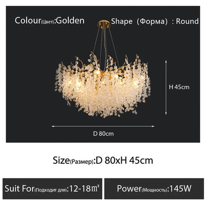 Decorbites™ Kristall-LED-Kronleuchter: Elegantes nordisches Ast-Design für Wohnzimmer, Hotel, Essbereich