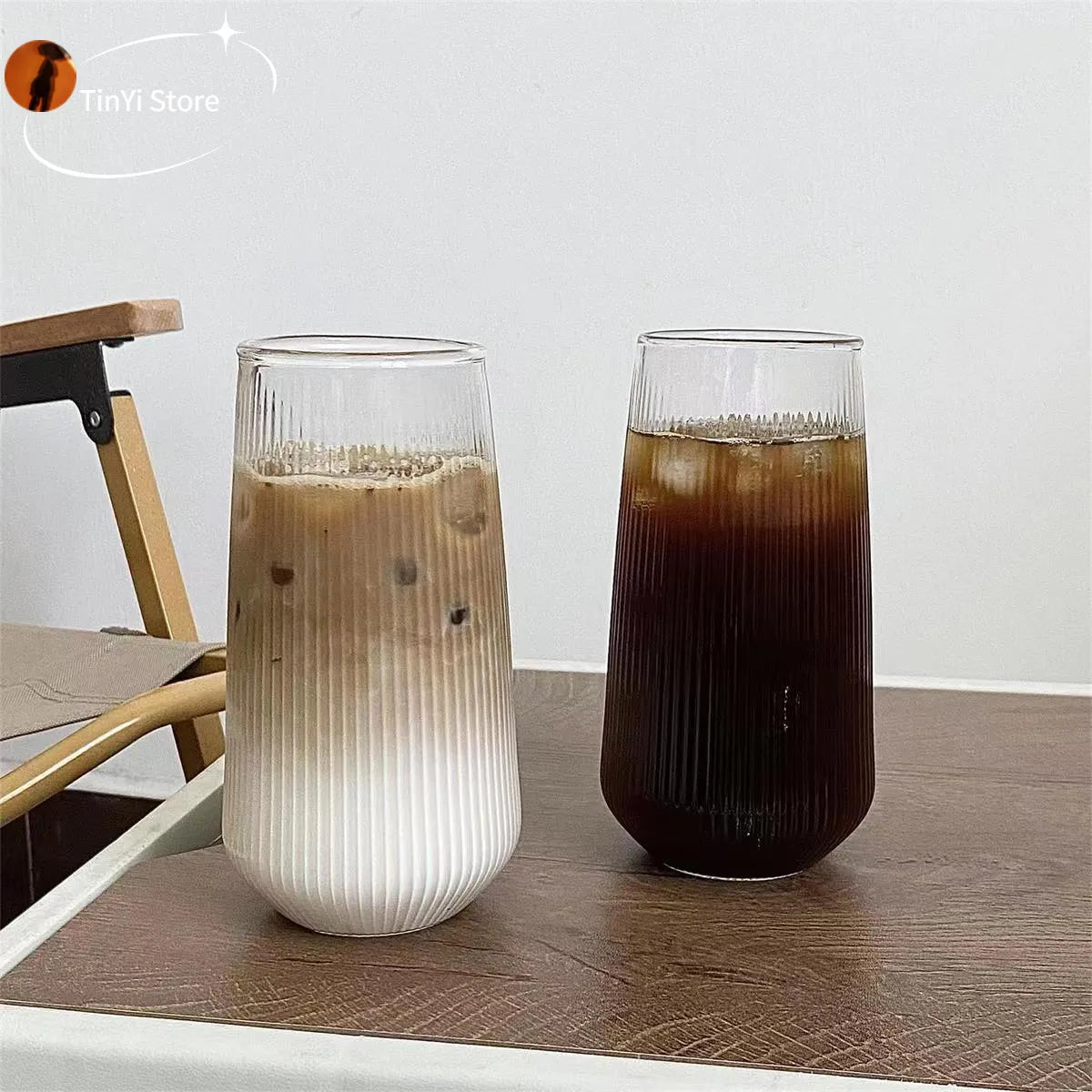 Decorbites™ Klar-Glas-Kaffeetassen-Set aus 6 Stück – Hitzbeständiges vertikales Design für verschiedene Getränke