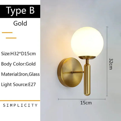 DecorBites™ Glass Ball LED Wall Lamp for Bedroom and Living Room
