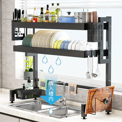 DecorBites™ Kitchen Sink Dish Drying Rack Cutlery Organizer Shelf Counter Storage