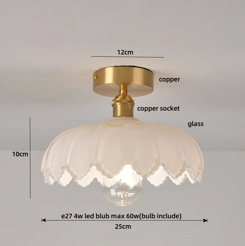 DecorBites™ Glass Flush Mounted Ceiling Light Fixture - Modern Nordic Green Glass LED Ceiling Lamp