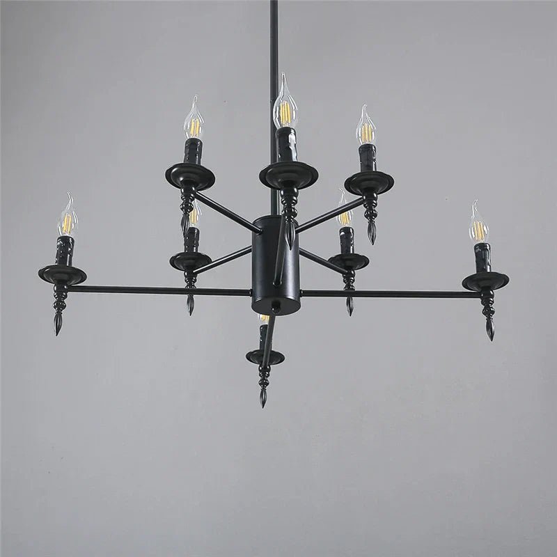 DecorBites™ Iron Art LED Candle Chandelier Pendant Light for Living Room & Kitchen