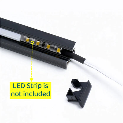 Decorbites™ Unsichtbares LED-Aluminiumprofil mit Milchglasabdeckung für Beleuchtung von Küchenschränken und Regalen