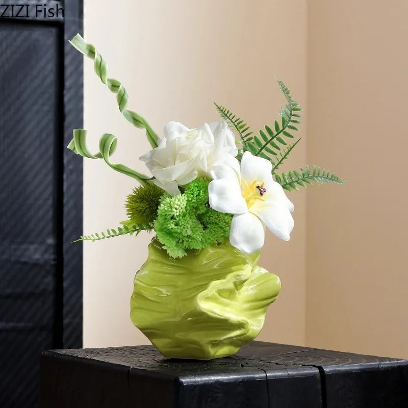 Green Ceramic Plant Vase