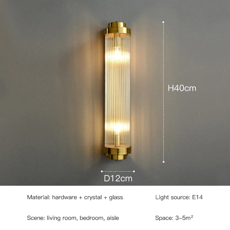 DecorBites™ Crystal LED Wall Lamps: Elegant Gold Wall Sconce Lights for Luxury Home Decor