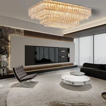 DecorBites™ Crystal Round Ceiling Lamp - Nordic Luxury Home Decor Luxe Chandelier