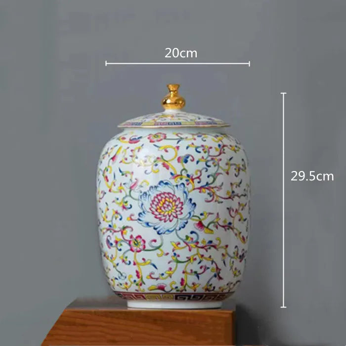 Decorbites™ Emailierter Porzellan-Teedose Ingwergefäß - Desktop-Aufbewahrungsbehälter