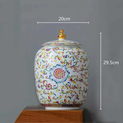 Decorbites™ Emailierter Porzellan-Teedose Ingwergefäß - Desktop-Aufbewahrungsbehälter