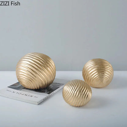 Decorbites™ Golden Wave Ball Desk Ornament, abstrakte Kunstskulptur für die Raumästhetik