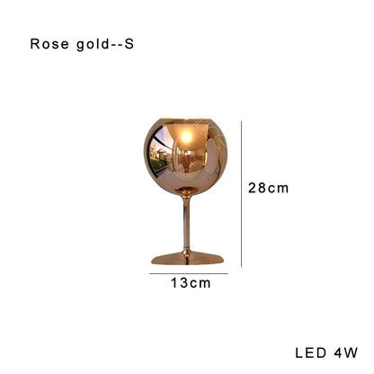 DecorBites™ Gold Chrome Glass Table Decor Lamp for Luxury Living Room, Villa, Store, Cafe