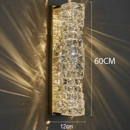 DecorBites™ Gold Chrome Crystal Wall Sconce LED Lamp for Living Room Bedroom TV Background Lighting