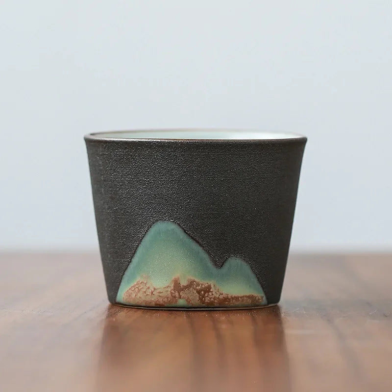 DecorBites™ Japanese Ceramic Tea Coffee Cup Porcelain Drinkware Mug - Single Pottery