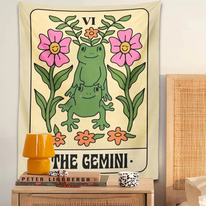 DecorBites™ Gemini Frog Constellation Wall Hanging Tapestries for Boho Room Decor