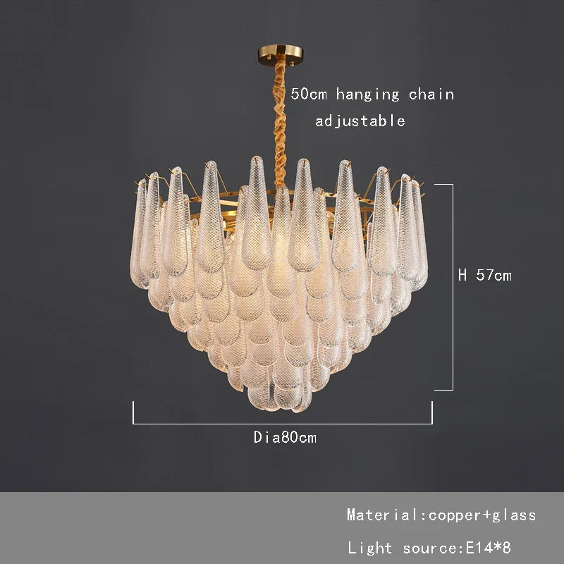 DecorBites™ Elegant Glass Chandelier Lighting for Home Dining Room Decor