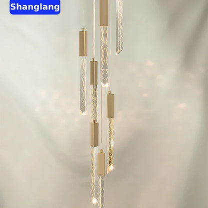 Decorbites™ Kristall-Chrom-LED-Kronleuchter: Luxuriöse Duplex-Treppen-Loft-Pendant-Lampe für das Wohnzimmer