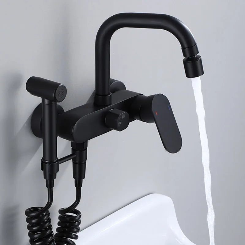 Decorbites™ Duale Loch Küchenmischtapfen Schwarz Messing Chrom Küchenarmatur