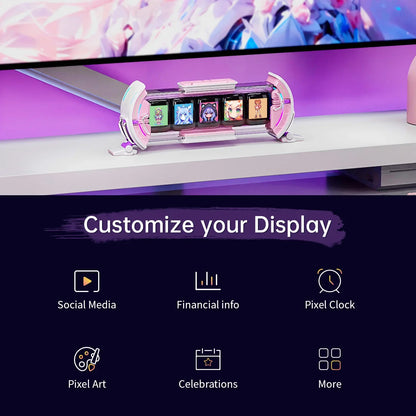 DecorBites™ Cute Gaming Digital Clock with Smart App Control and Weather Forecast, Stock Updates