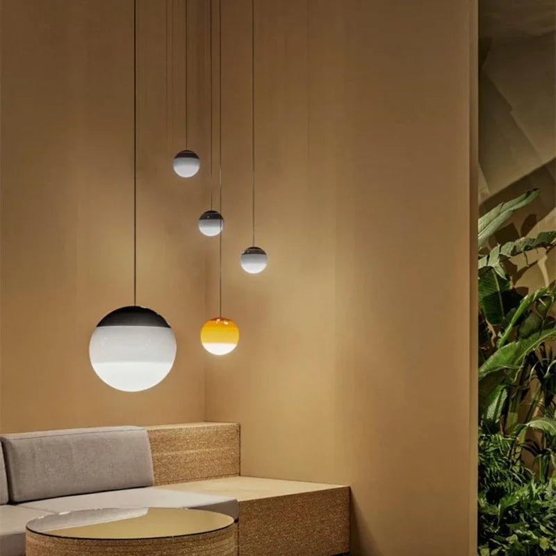 Nordische Minimalistische Farbverlauf-Glas-Kuppel-Hängeleuchten Restaurant Café Kinderzimmer Schaufenster-Dekoration LED-Licht