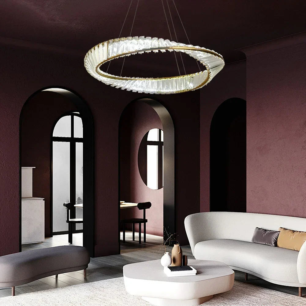 Decorbites™ Gold Möbius-Streifen-Anhänger-Leuchter für luxuriöse Wohn- und Essbereiche