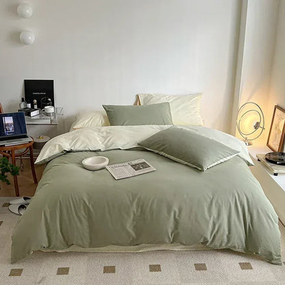 Decorbites™ Baumwoll-Bettwäsche-Set für Queensize-Bett: Bettbezug, Laken, Steppdeckenbezug, Kissenbezüge – Weich & Bequem