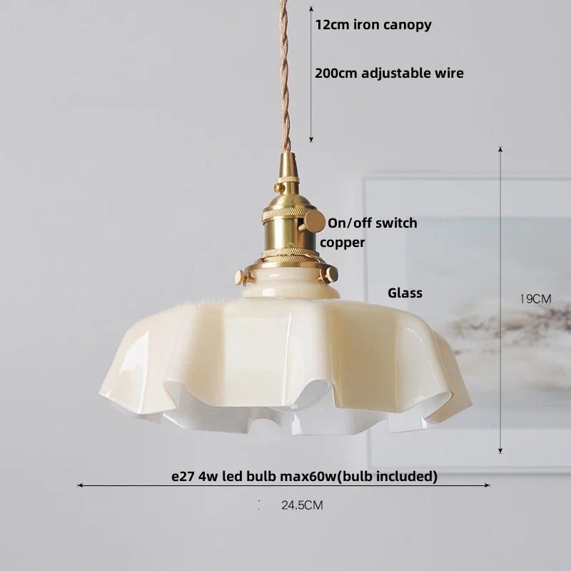 DecorBites™ Green Flower Glass Pendant Light - Modern Kitchen Bar Restaurant Hanging Lamp