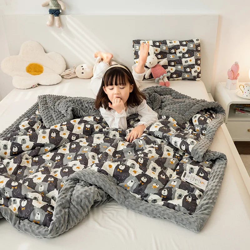 Decorbites™ Baumwoll-Blumendruck Doppelbettdecke | Retro Soothe Kuscheldecke Bettwäsche