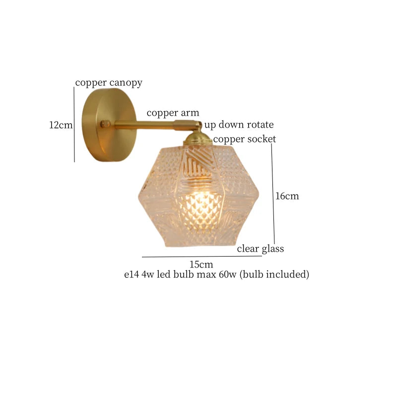 Decorbites™ Bell Glass LED Wandlampe für Wohnzimmer, Badezimmer, Treppenbeleuchtung – Japanischer Vintage-Stil