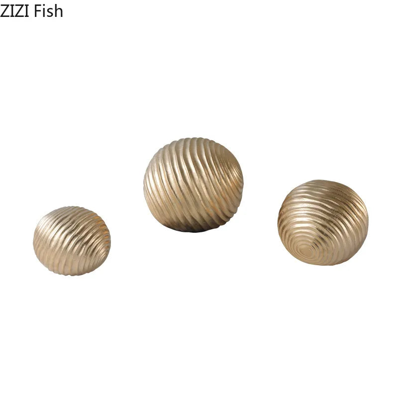 Decorbites™ Golden Wave Ball Desk Ornament, abstrakte Kunstskulptur für die Raumästhetik