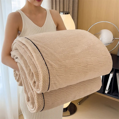 Decorbites™ Gemütliche Geschnitzte Samtdecke | Warm, Weich & Atmungsaktiv | Herbst Winter Sofabett Überwurf