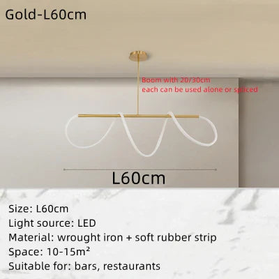 Decorbites™ Circle Note Linear Light: Modern minimalist nordisches Pendellicht für Schlafzimmer, Wohnzimmer