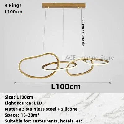 Decorbites™ Gold LED Ring-Deckenleuchter: Moderner Luxus für Bar, Hotel, Schlafzimmer & Restaurant