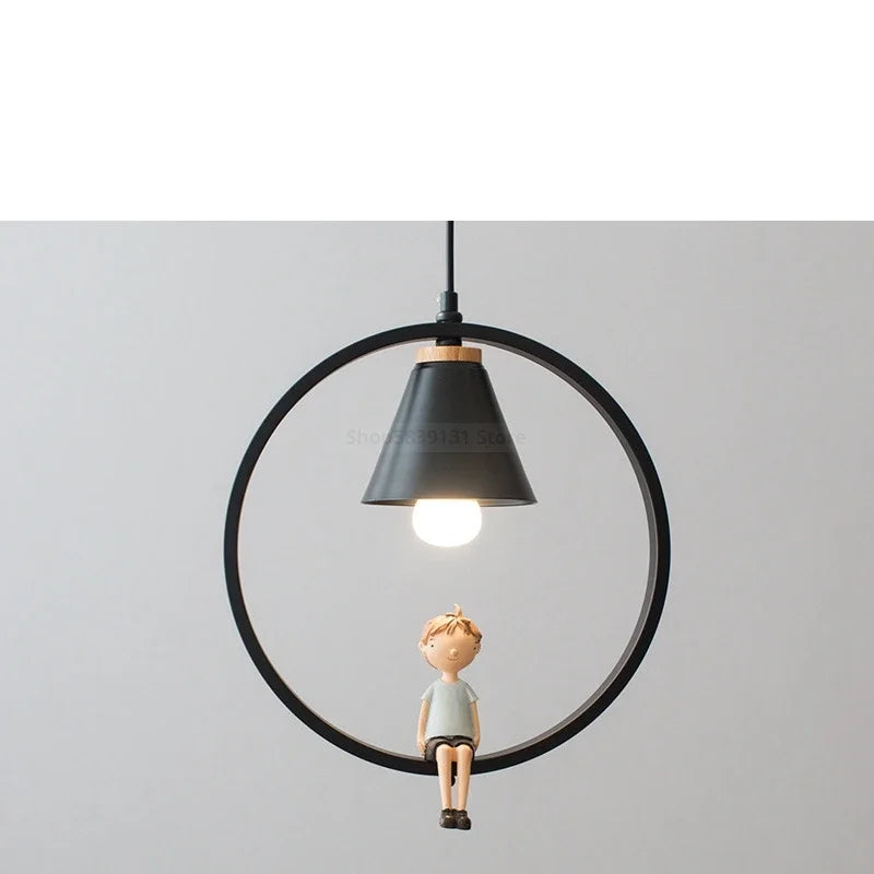 Decorbites™ Eisenring-Anhängerleuchten Kinder-Schlafzimmer Hängelampen LED-Vogelarmaturen