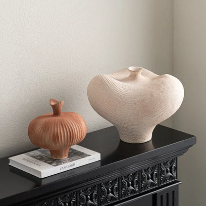 Decorbites™ Geometrische Abstrakte Keramik Blumentopf Flasche - Handgefertigte Heimdekoration Keramik
